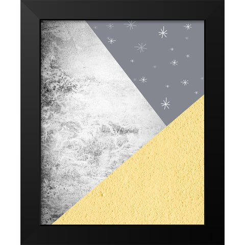Yellow Grey Mountains 1 Black Modern Wood Framed Art Print by Urban Epiphany