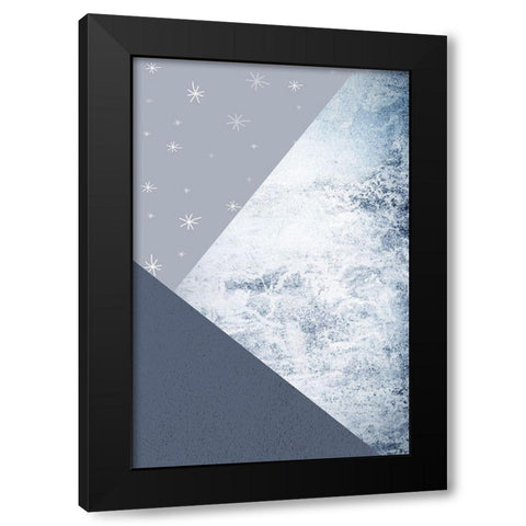 Navy Mountains 3 Black Modern Wood Framed Art Print with Double Matting by Urban Epiphany