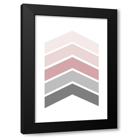 Pink Grey 1 Black Modern Wood Framed Art Print with Double Matting by Urban Epiphany