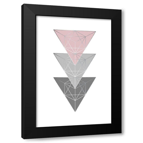 Pink Grey 3 Black Modern Wood Framed Art Print by Urban Epiphany
