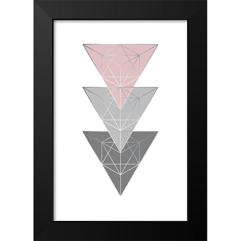 Pink Grey 3 Black Modern Wood Framed Art Print by Urban Epiphany