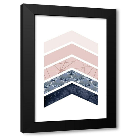 Pink Navy 1 Black Modern Wood Framed Art Print by Urban Epiphany