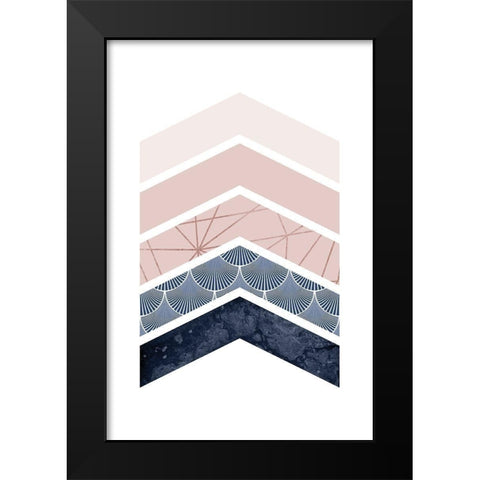 Pink Navy 1 Black Modern Wood Framed Art Print by Urban Epiphany