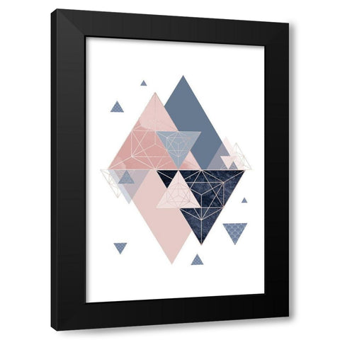 Pink Navy 2 Black Modern Wood Framed Art Print by Urban Epiphany