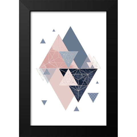 Pink Navy 2 Black Modern Wood Framed Art Print by Urban Epiphany