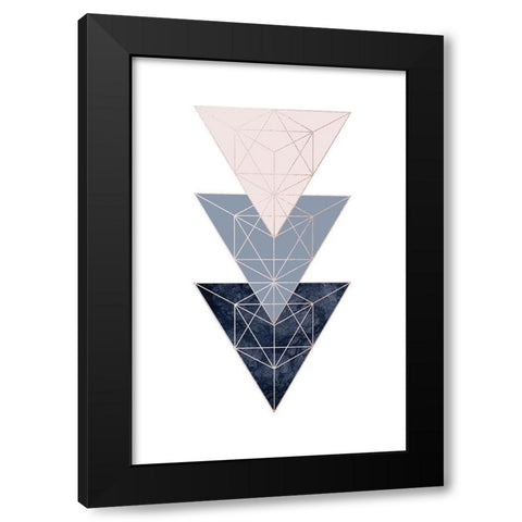 Pink Navy 3 Black Modern Wood Framed Art Print by Urban Epiphany