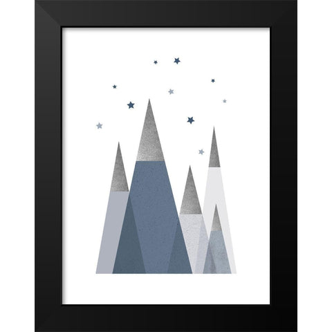 Grey Mountains 3 Black Modern Wood Framed Art Print by Urban Epiphany