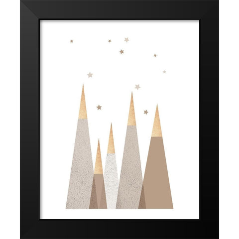 Beige Mountains 3 Black Modern Wood Framed Art Print by Urban Epiphany