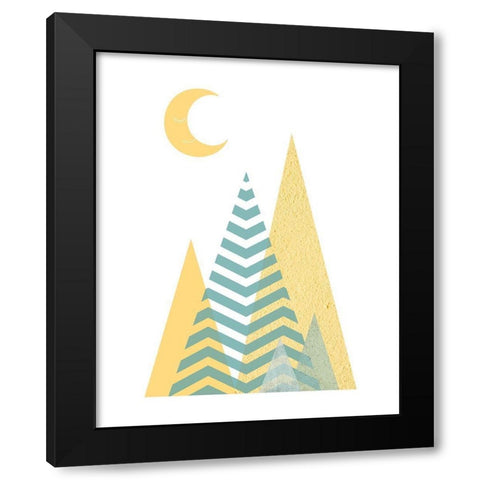 Sweet Dreams Mountains Black Modern Wood Framed Art Print by Urban Epiphany
