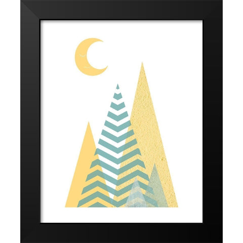 Sweet Dreams Mountains Black Modern Wood Framed Art Print by Urban Epiphany