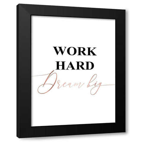 Inspirational Words Rose Gold 2 Black Modern Wood Framed Art Print with Double Matting by Urban Epiphany