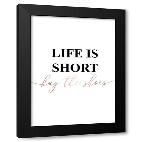 Inspirational Words Rose Gold 3 Black Modern Wood Framed Art Print by Urban Epiphany