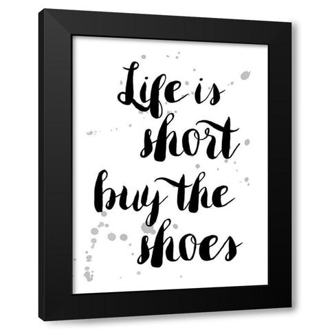 Shoes Black Modern Wood Framed Art Print by Urban Epiphany