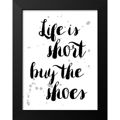 Shoes Black Modern Wood Framed Art Print by Urban Epiphany