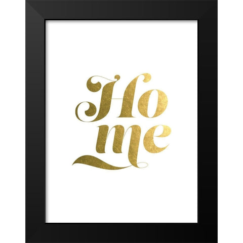 Home Gold Black Modern Wood Framed Art Print by Urban Epiphany