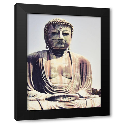 Buddha Good Morning Black Modern Wood Framed Art Print by Urban Epiphany