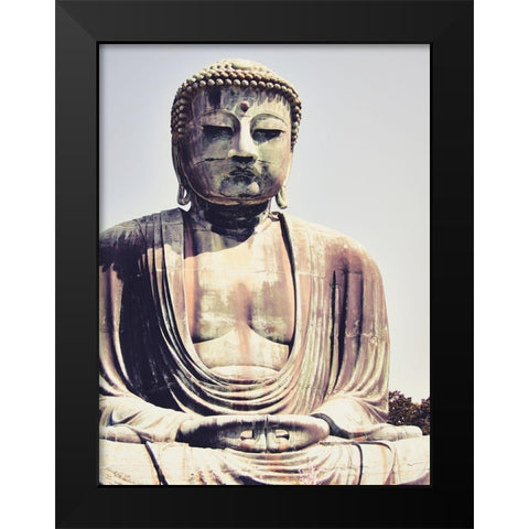 Buddha Good Morning Black Modern Wood Framed Art Print by Urban Epiphany