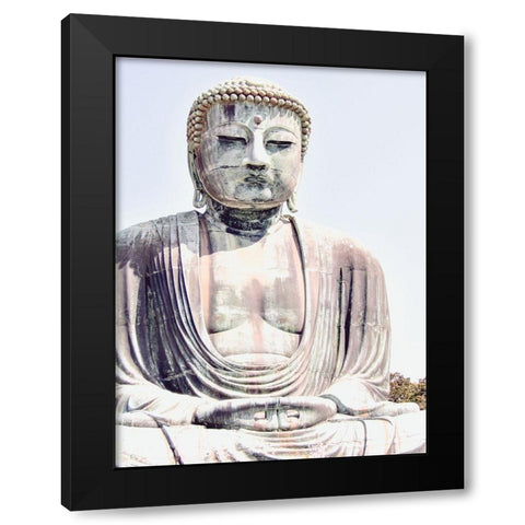 Buddha Soft Light Black Modern Wood Framed Art Print with Double Matting by Urban Epiphany