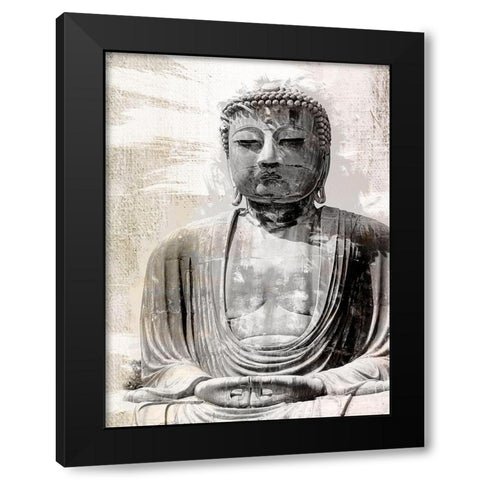 Japanese Buddha Black Modern Wood Framed Art Print with Double Matting by Urban Epiphany