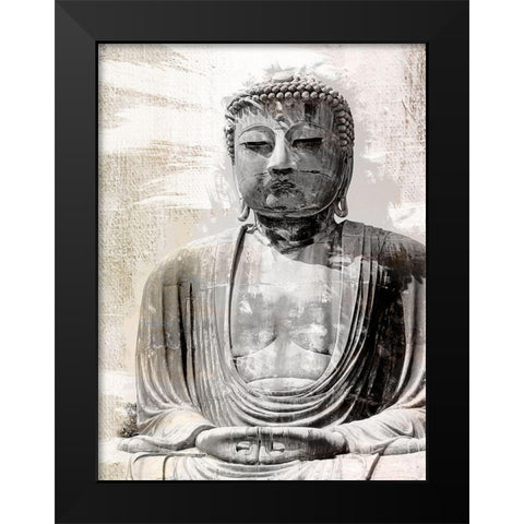 Japanese Buddha Black Modern Wood Framed Art Print by Urban Epiphany