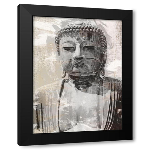 Japanese Buddha Close Up Black Modern Wood Framed Art Print with Double Matting by Urban Epiphany