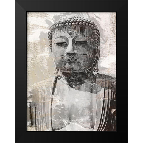 Japanese Buddha Close Up Black Modern Wood Framed Art Print by Urban Epiphany