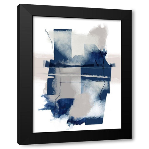 Juxtaposed Grey Black Modern Wood Framed Art Print by Urban Epiphany