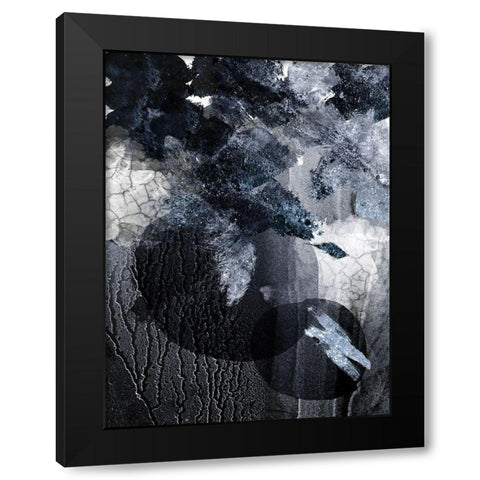 Shattered Abstract 1 Black Modern Wood Framed Art Print with Double Matting by Urban Epiphany