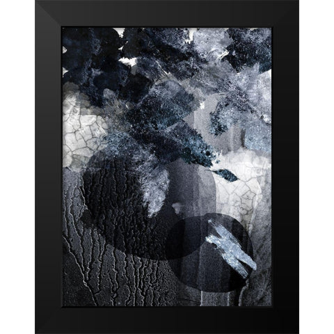 Shattered Abstract 1 Black Modern Wood Framed Art Print by Urban Epiphany