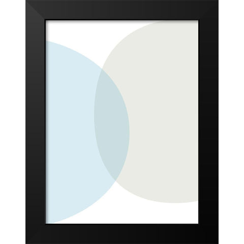 MidCentury Navy Taupe 8 Black Modern Wood Framed Art Print by Urban Epiphany