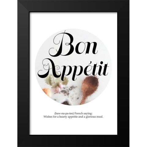 Bon Appetit Black Modern Wood Framed Art Print by Urban Epiphany
