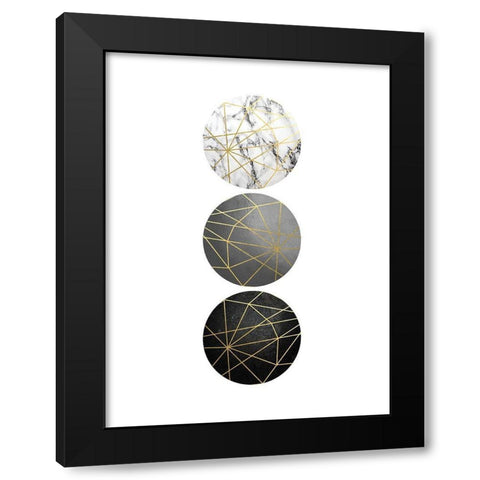 3 Circles Black Modern Wood Framed Art Print by Urban Epiphany