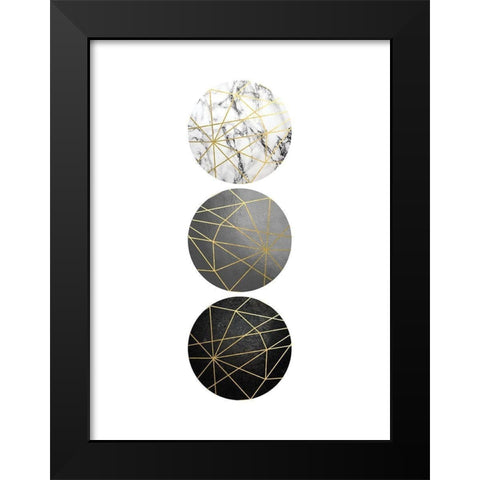 3 Circles Black Modern Wood Framed Art Print by Urban Epiphany