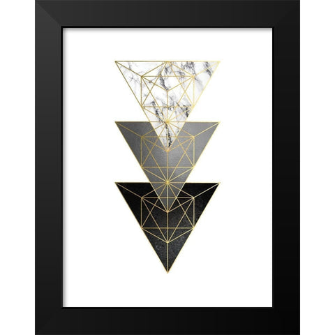 3 Triangles Black Modern Wood Framed Art Print by Urban Epiphany