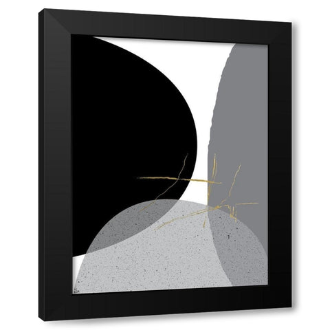 Black Gold Minimalist 1 Black Modern Wood Framed Art Print by Urban Epiphany