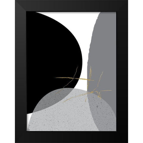 Black Gold Minimalist 1 Black Modern Wood Framed Art Print by Urban Epiphany
