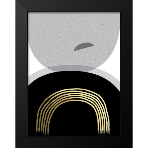 Black Gold Minimalist 2 Black Modern Wood Framed Art Print by Urban Epiphany