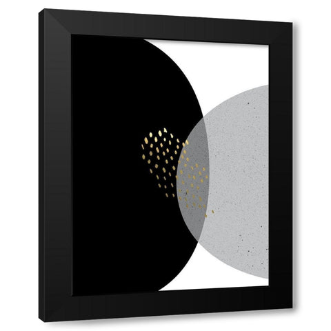 Black Gold Minimalist 3 Black Modern Wood Framed Art Print by Urban Epiphany