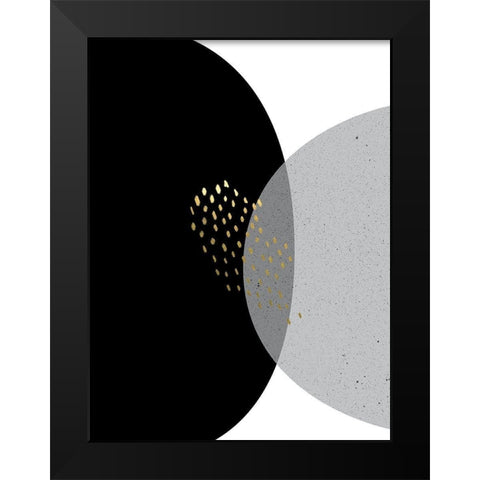 Black Gold Minimalist 3 Black Modern Wood Framed Art Print by Urban Epiphany
