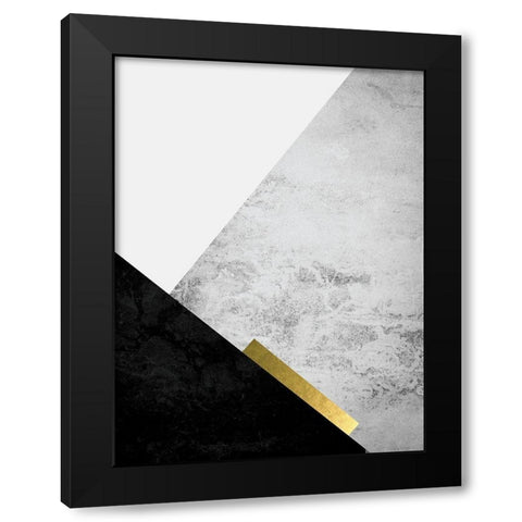 Black Grey Gold Mountains 3 Black Modern Wood Framed Art Print by Urban Epiphany