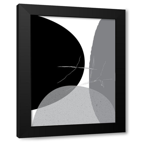 Black Grey Minimalist 1 Black Modern Wood Framed Art Print with Double Matting by Urban Epiphany