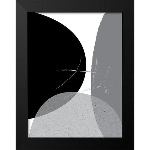 Black Grey Minimalist 1 Black Modern Wood Framed Art Print by Urban Epiphany