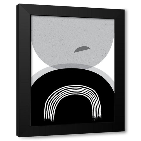Black Grey Minimalist 2 Black Modern Wood Framed Art Print with Double Matting by Urban Epiphany