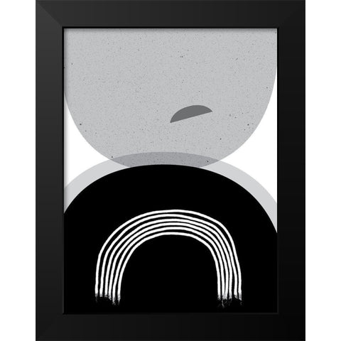 Black Grey Minimalist 2 Black Modern Wood Framed Art Print by Urban Epiphany