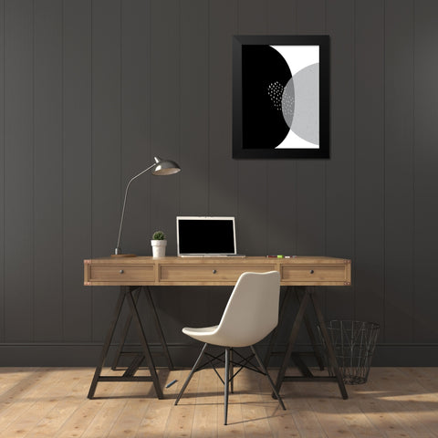 Black Grey Minimalist 3 Black Modern Wood Framed Art Print by Urban Epiphany