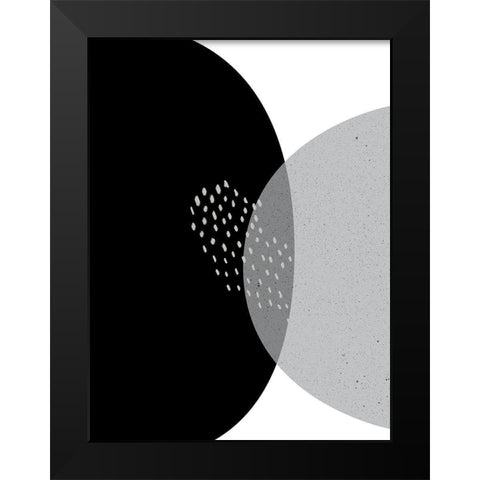 Black Grey Minimalist 3 Black Modern Wood Framed Art Print by Urban Epiphany