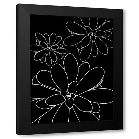 Black White Succulents Set of 2 Black Modern Wood Framed Art Print with Double Matting by Urban Epiphany