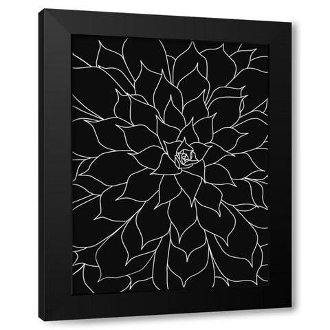 Black White Succulents Set of 2 Black Modern Wood Framed Art Print with Double Matting by Urban Epiphany