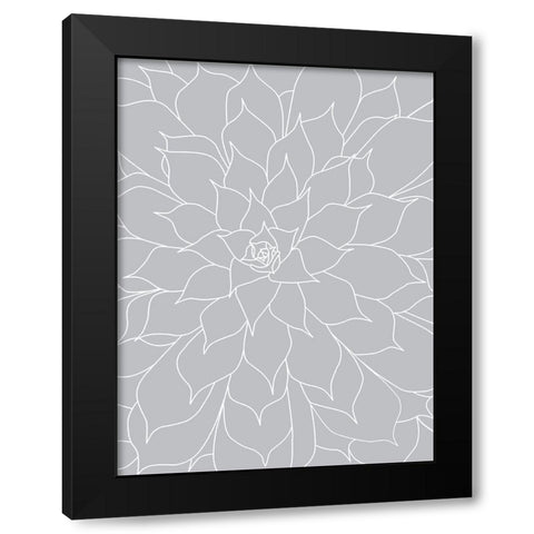Black White Succulents Set of 2 Black Modern Wood Framed Art Print with Double Matting by Urban Epiphany