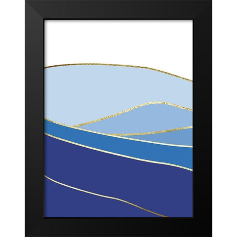 Blue Landscape 1 Black Modern Wood Framed Art Print by Lula Bijoux and Company